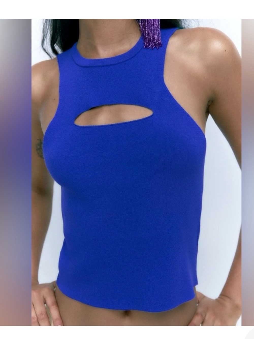 NWOT Zara cutout knit top